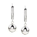Sterling Silver Shield and Bead Dangle Earrings