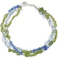 Stonique Creations Sterling Silver Blue Quartz and Peridot Bracelet