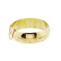 Caribe Gold 14k over Sterling Silver Engraved Bangle Bracelet
