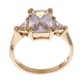Icz Stonez Gold over Silver Emerald-cut CZ Ring