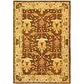 Handmade Oushak Brown/ Ivory Wool Rug (9' x 12')