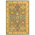 Handmade Legacy Light Blue Wool Rug (4' x 6')