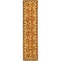 Old World Hand-spun Brown Gold/ Plum Wool Rug (2'3 x 10')