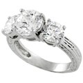 Sterling Silver Three-stone Cubic Zirconia Ring