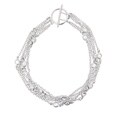 Icz Stonez Sterling Silver CZ Five-strand Toggle Bracelet