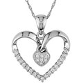 14k White Gold 1/4ct TDW Diamond Heart Necklace