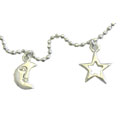 Moon & Star Sterling Silver Anklet (Set of 2)