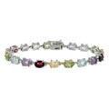 Glitzy Rocks Sterling Silver Multiple Gemstone Bracelet