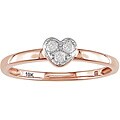 10k Pink Gold 1/10ct TDW Diamond Heart Ring