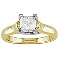 14k Yellow Gold 1ct TDW Princess-cut Diamond Ring