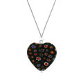 Stonique Creations Sterling Silver Black Venetian Glass Heart Necklace