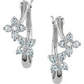 10k White Gold Sky Blue Topaz and Diamond Earrings