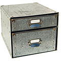 Tin Polypro 2-Drawer File Bin