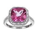 10k Gold Pink Topaz and 1/10ct TDW Diamond Ring (I-J, I2-I3)