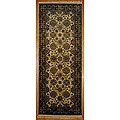 Indo Mahal Hand-knotted Ivory/ Brown Rug (4' x 10')