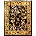 antique carpet intelligent advice Hand-spun Antique Black/ Ivory Wool Mashad Rug (8'3 x 11')