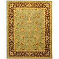 Handmade Traditions Teal/ Brown Wool Rug (7'6 x 9'6)
