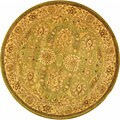 Handmade Old World Light Green/ Ivory Wool Rug (6' Round)
