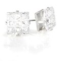 Silvertone Rhinestone Composite Stud Earrings