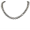 White Goldtone Round CZ Long Necklace