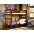 Pine Twin Bunk Bed with Cherry Finish