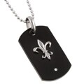 Men's Titanium Fleur de Lis Dog Tag Necklace