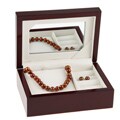 DaVonna 14k Gold Freshwater Pearl Necklace Earring Set (8-9 mm)