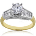 Platium and 18k Gold 1 1/2ct TDW Certified Diamond Engagement Ring (F-H, VS-SI2)
