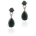 Glitzy Rocks Sterling Silver Midnight Sapphire Teardrop Earrings