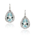 Glitzy Rocks Silver 2 2/5ct TGW Blue Topaz and Diamond Accent Earrings
