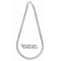 14k White Gold Overlay 30-inch Weaved Cuban Chain