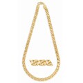 14k Yellow Gold Overlay 20-inch Weaved Cuban Chain