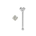 14k White Gold Cubic Zirconia Nose Bone