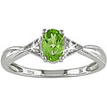 10k White Gold Peridot and Diamond Accent Ring