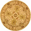 Handmade Oushak Ivory Wool Rug (6' Round)