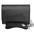 BT Sport Men's Leather Tri-fold Wallet with Chain
