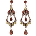 Sterling Silver Garnet and Peridot Earrings (India)