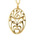 Elsa M 18k Gold Overlay Scroll Medallion Necklace