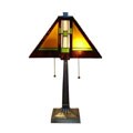 Tiffany-style Mission Aztec Table Lamp