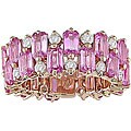 18k Gold Pink Sapphire 1 1/8ct TDW Diamond Band (G-H-I, SI)
