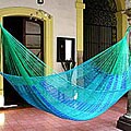 Hand-woven Large Deluxe Cool Lagoon Hammock (Mexico)
