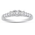 14k White Gold 1/2ct TDW Round Diamond Three-Stone Ring (F-G/I1-I2)