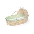 Natural Moses Basket with Sage Dot Bedding