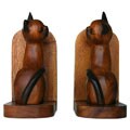 Hand-carved Cat Bookends