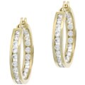 Icz Stonez 18k Gold overlay Cubic Zirconia Hoop Earrings