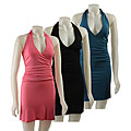 Ruby Women's V-neck Shirred Halter Dress