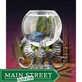 Victorian Brass Seahorse Stand and Fishbowl