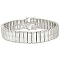 Icz Stonez Sterling Silver Baguette CZ Line Bracelet
