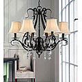 Black Iron 6-light Crystals Chandelier
