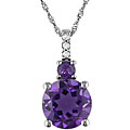 10k White Gold Diamond and Amethyst Necklace